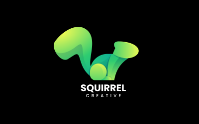 Szablon logo gradientu wiewiórki