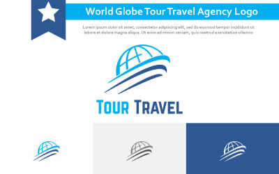 World Globe Tour Travel Holiday Vacation Agency egyszerű absztrakt logó