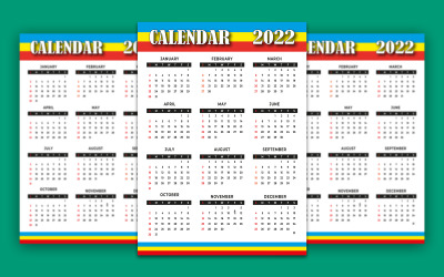 Calendário 2022 em design exclusivo