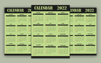 Calendario 2022 en diseño decente