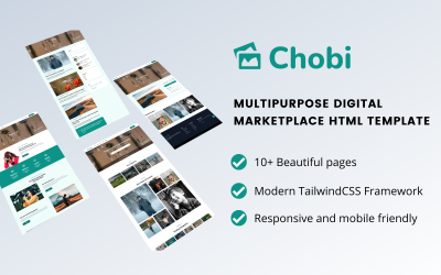 Chobi - HTML-sjabloon voor multifunctionele digitale marktplaats