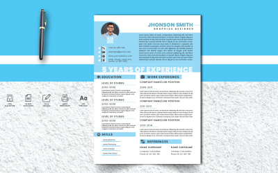 Modèle de CV professionnel Jhonson Graphics Designer