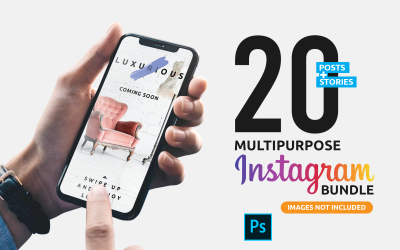 Socialt - Multipurpose Instagram Post and Story Bundle PSD Social Media