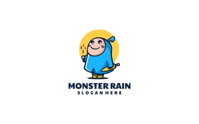Canavar Yağmuru Basit Maskot Logosu