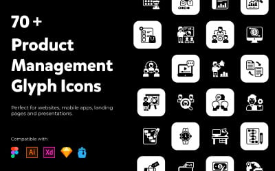 Iconos de glifos de gestión de productos