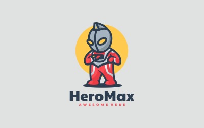 Kahraman Max Maskot Karikatür Logosu