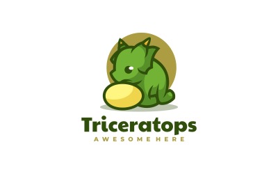 Logo de mascotte simple Triceratops