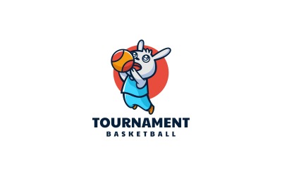 Logotipo de desenho animado de coelho de torneio