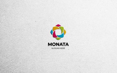 Logotipo geométrico abstracto de Monata