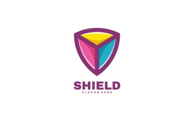 Shield Color Mascot Logo Stílus