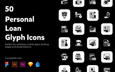 Personal Loans Glyph Icons
