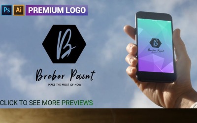 Premium B bokstavslogotypmall
