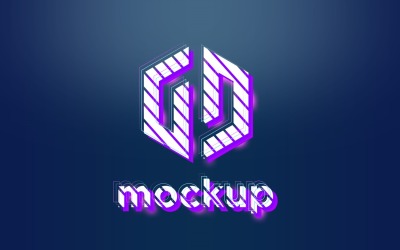 Stripe Logo Mockup met en paarse kleur