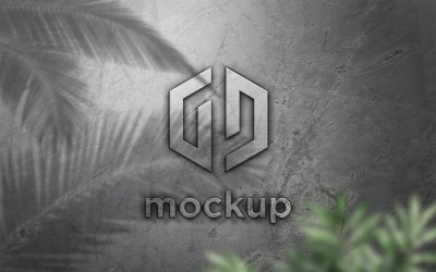 Konkretes Logo Mockup mit Blättern Schatteneffekten