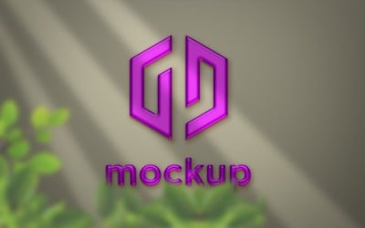 Liquid Logo Mockup mit realistischem Fenster-Sonnenlicht-Effekt
