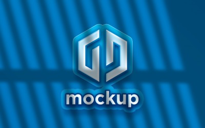 Modern Blue Logo Mockup With Window Shadow Effects