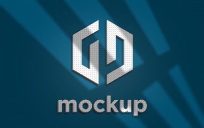 Papier 3D Logo Mockup z efektami cieni w oknie