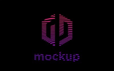 Waves-Logo-Mockup mit realistischen Effekten