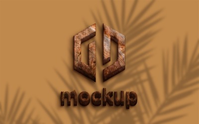 Yaprak Gölge Efektleri ile Fırın Logo Mockup