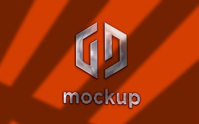 Pencere Gölge Efektleri ile Marka Amblemi Logo Mockup