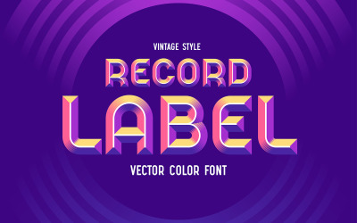 Platenlabel - Kleur Vector Lettertype