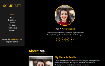 Scarlett – HTML5-Landingpage-Vorlage für ein persönliches Portfolio