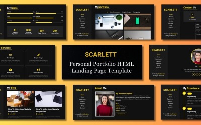 Scarlett - Kişisel Portföy HTML Açılış Sayfası Web Sitesi Şablonu