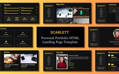 Scarlett - Personal Portfolio Szablon strony internetowej HTML Landing Page
