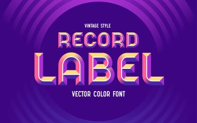 Sello discográfico - fuente de vector de color
