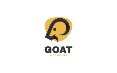 Design de logotipo de arte de linha de cabra