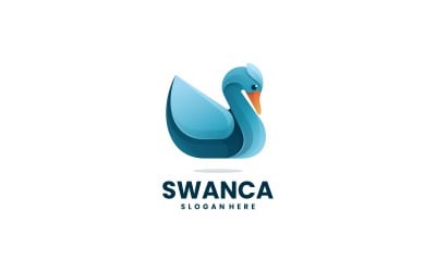 Design del logo a colori sfumati cigno