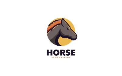 Eenvoudig mascotte-logo met paardenhoofd