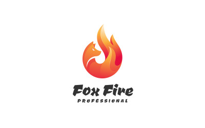 Fox Fire - kreativní šablona loga Fox Fire