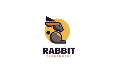 Kaninchen-einfaches Maskottchen-Logo-Design