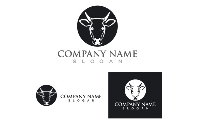 Modèle de tête de vache Logo Vector V3