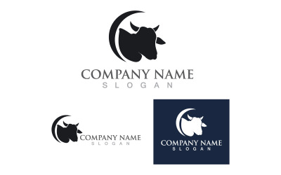 Modèle de tête de vache Logo Vector V5