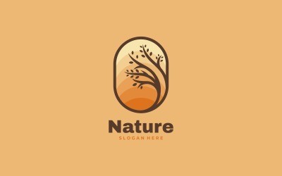 Naturen enkel maskot logotyp