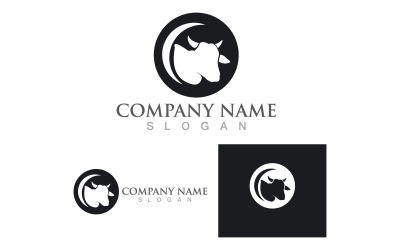 Plantilla de cabeza de vaca Logo Vector V2