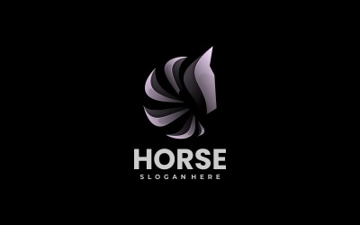 Stile del logo del gradiente del cavallo di vettore