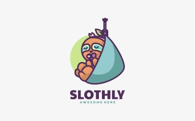 Stile del logo della mascotte semplice bradipo