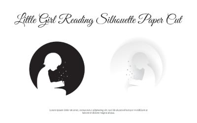 Taglio della carta della siluetta della lettura della bambina