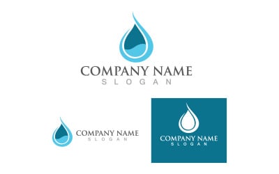 Logo della natura di Waterdrop e vettore di simbolo V3