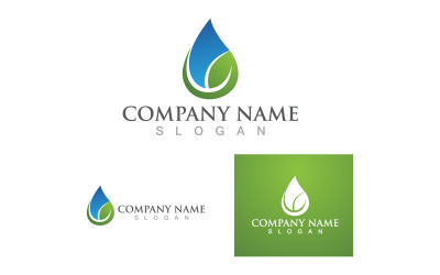 Logotipo y símbolo de la naturaleza Waterdrop Vector V2