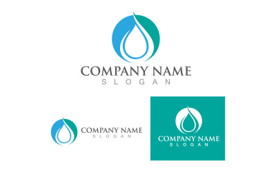 Logotipo y símbolo de la naturaleza Waterdrop Vector V4