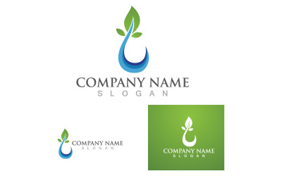 Logotipo y símbolo de la naturaleza Waterdrop Vector V8