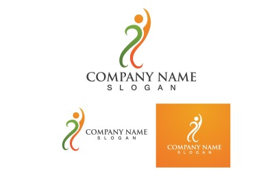 Salud Gente Vida Logotipo Y Símbolo Vector V3
