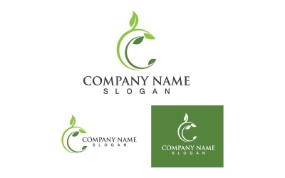 Vector de logotipo y símbolo de hoja verde V6