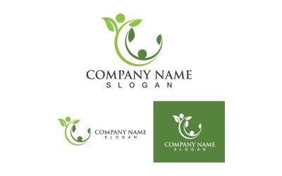Vector de logotipo y símbolo de hoja verde V7