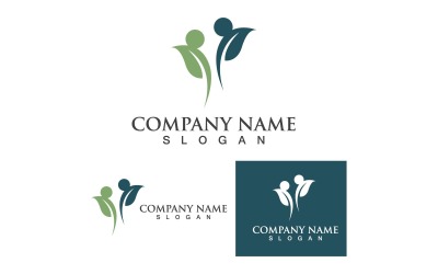 Vector de logotipo y símbolo de hoja verde V9