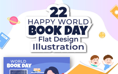 22 World Book Day Flat Illustration